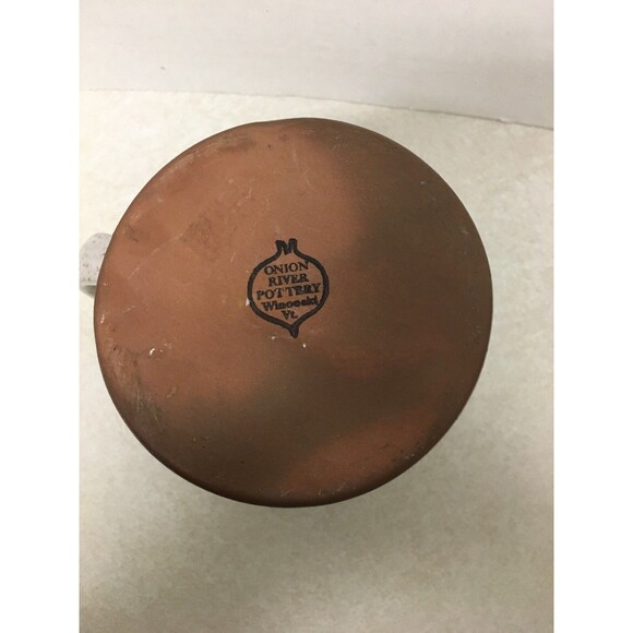 Onion River Pottery Vt. Rooster Mug  Clay Ceramic  Brown Speckled 12 oz. Farm - Picture 4 of 5